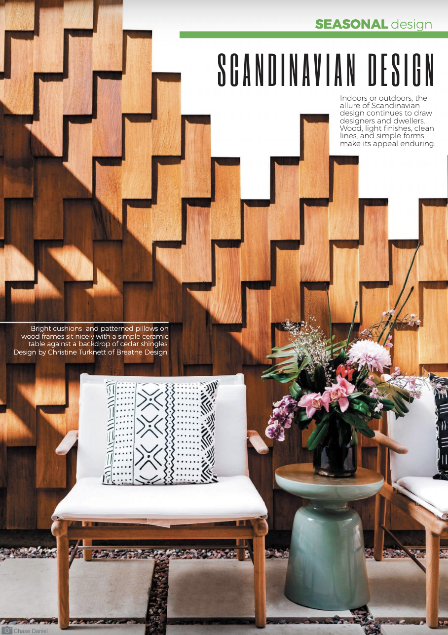 Breathe Design Studio featured on the Cover of Seasonal Living Magazine, Scandinavian Issue