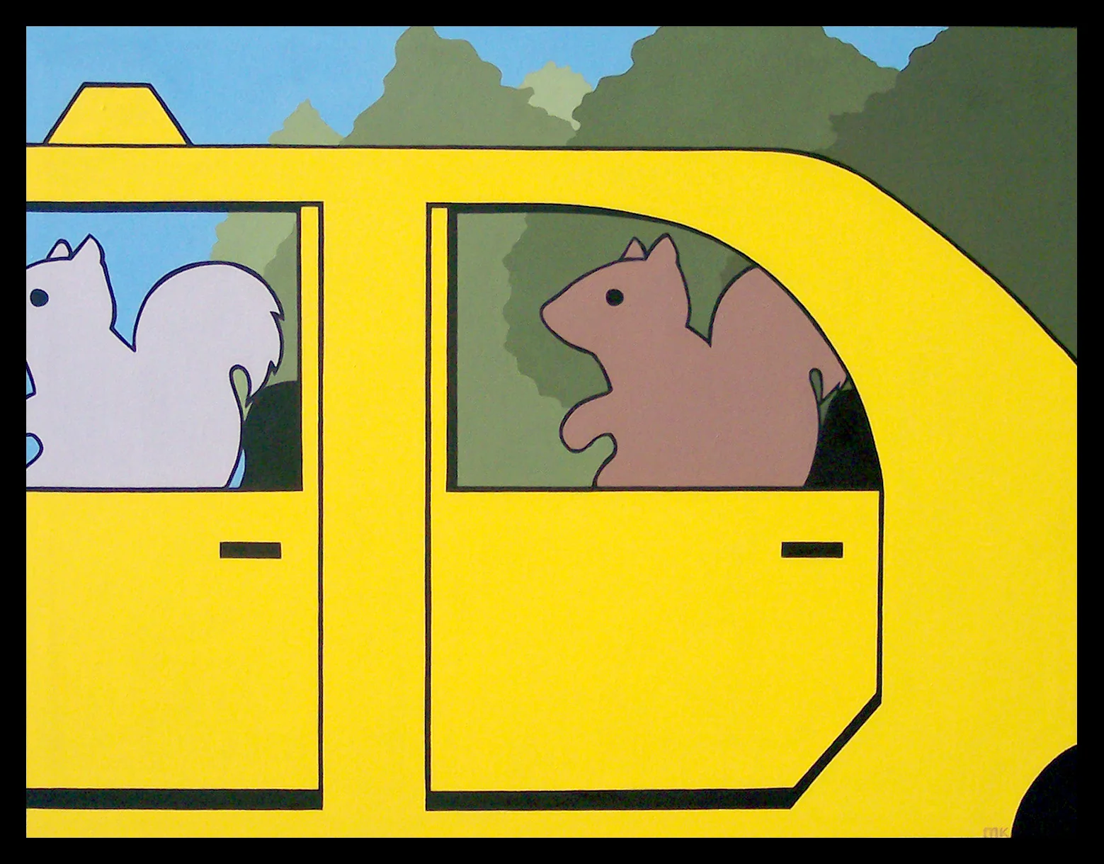 Grey Squirrel Driving off the Red Squirrel