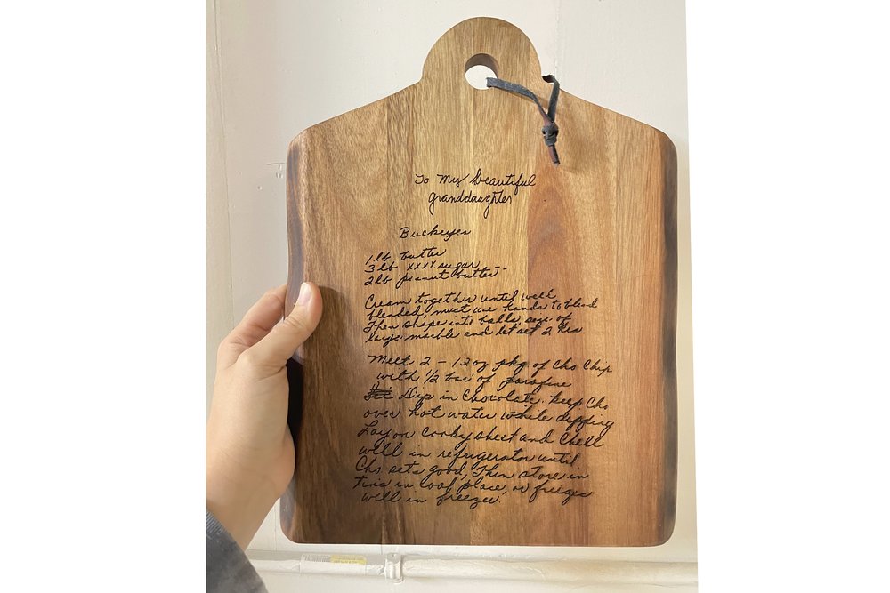 Custom Handwritten Recipe Cutting Board