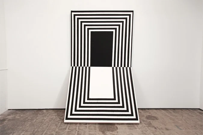 “Duality : Balance/Timbang”,  4’x5’x10’. Scrap wood, sail canvas, rope, and paint. 