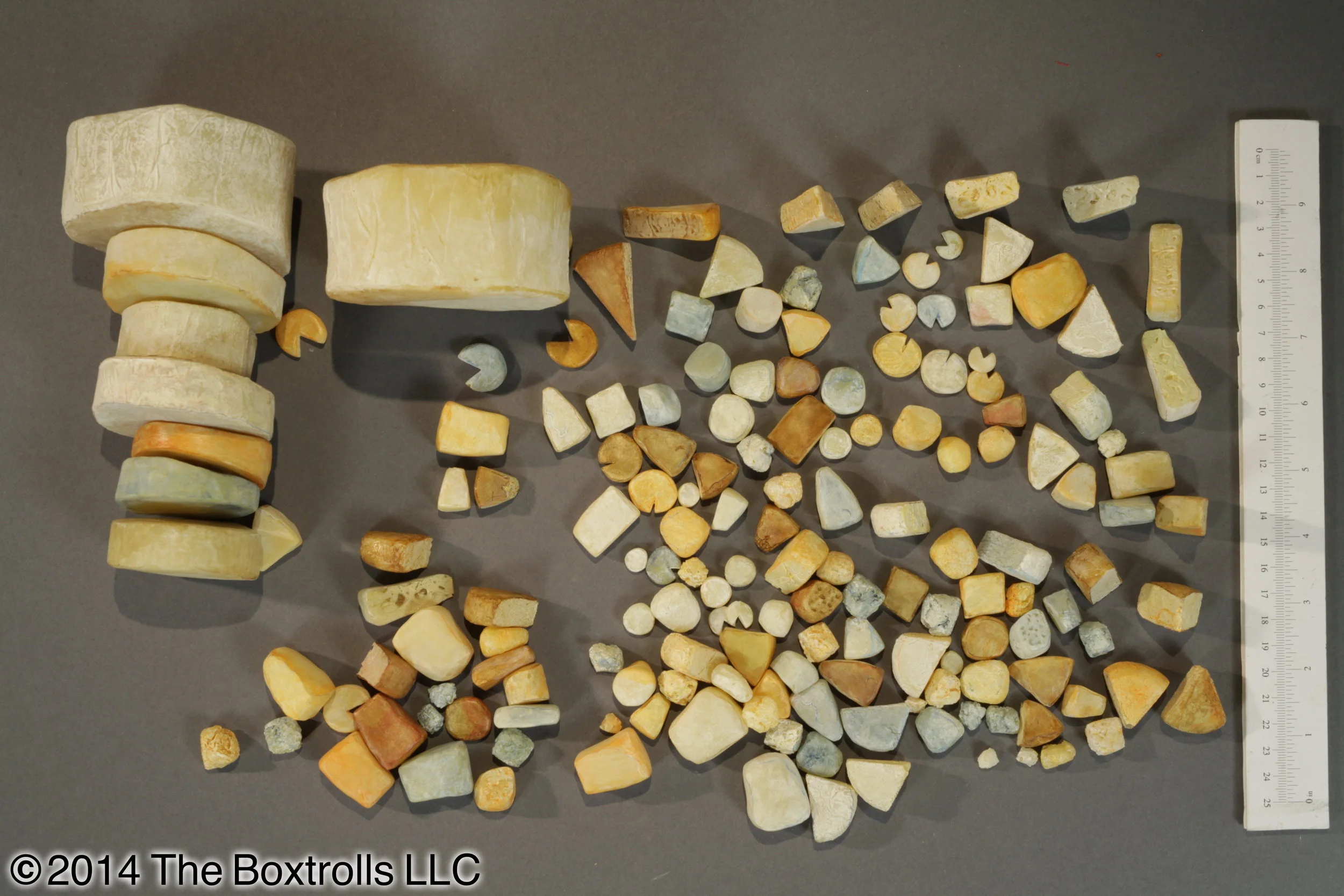 Boxtrolls, 2014. Miniature cheeses.