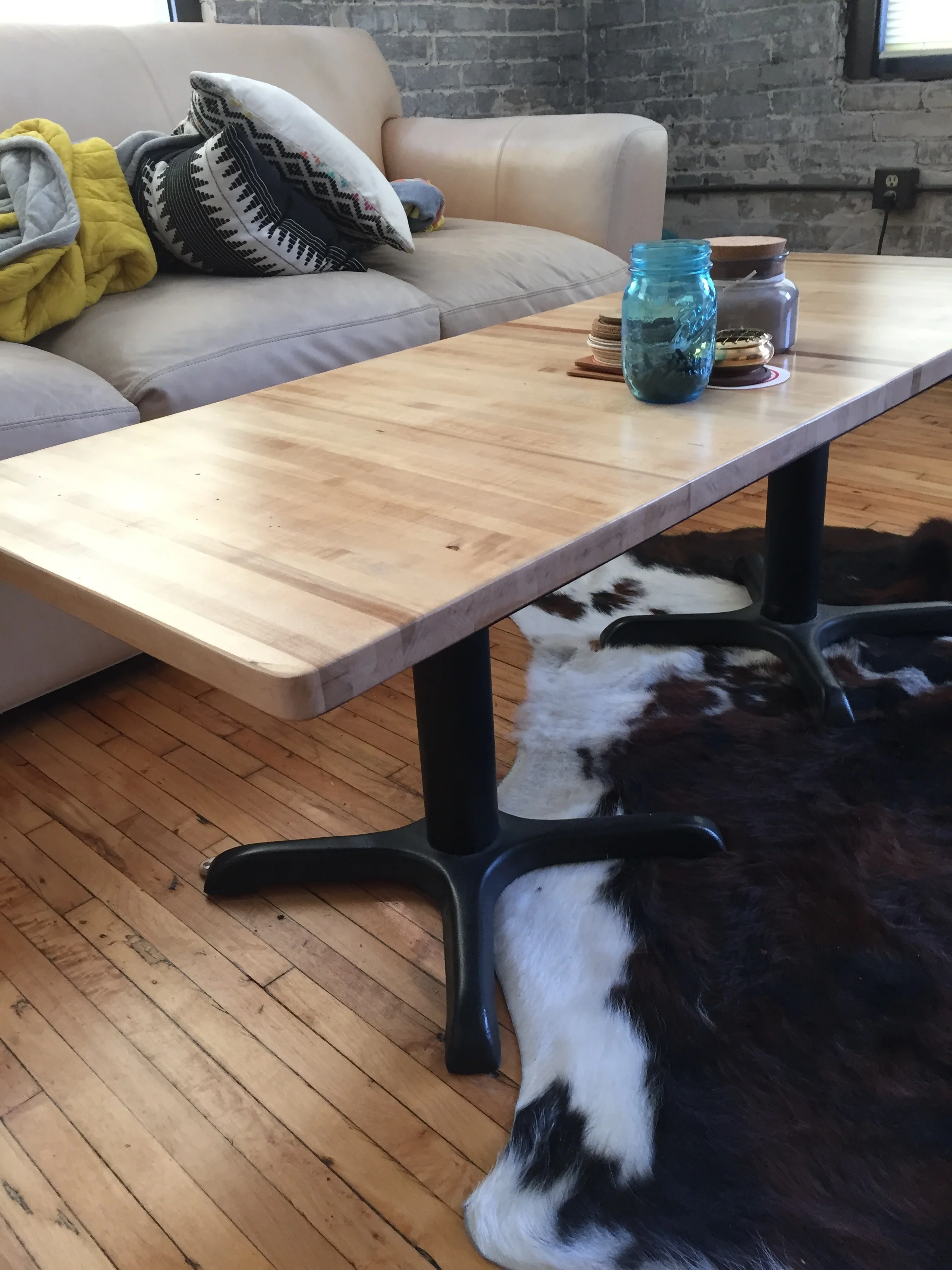butcher block coffee table