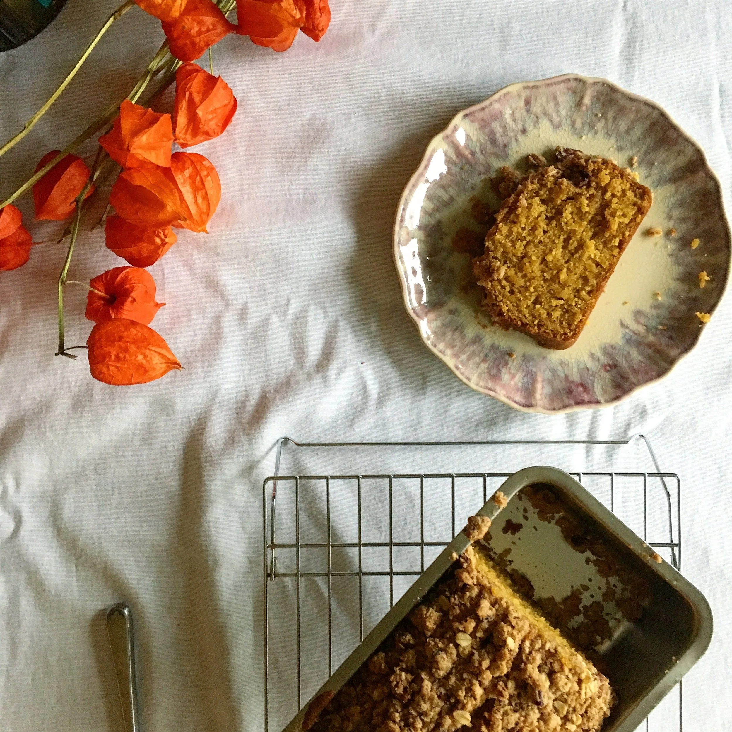 Chinese Five Spice Pumpkin Bread with Brown Sugar Pecan Streusel