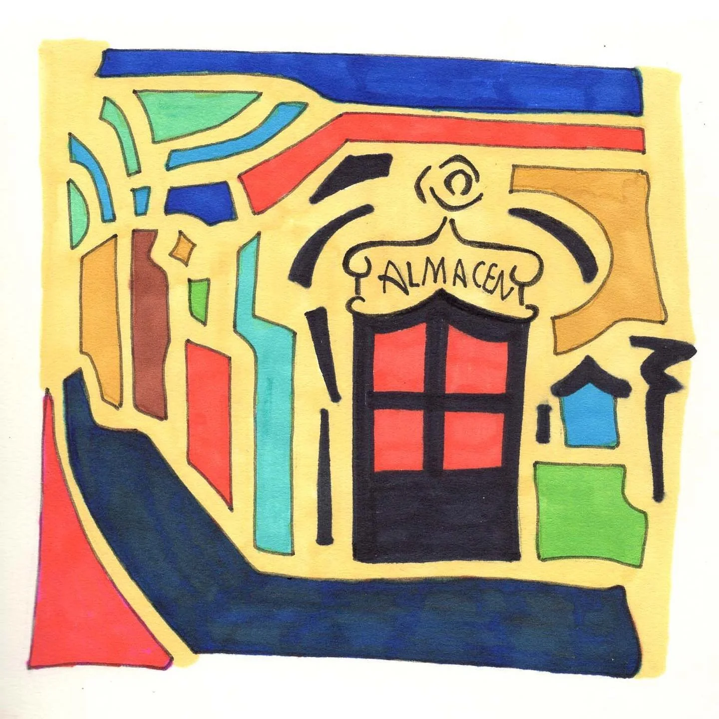 Almac&eacute;n 

A reinterpretation of one of my mom&rsquo;s early paintings :-)

#202creates #dcartist #prismacolor #abstractart #draweveryday #instaartist