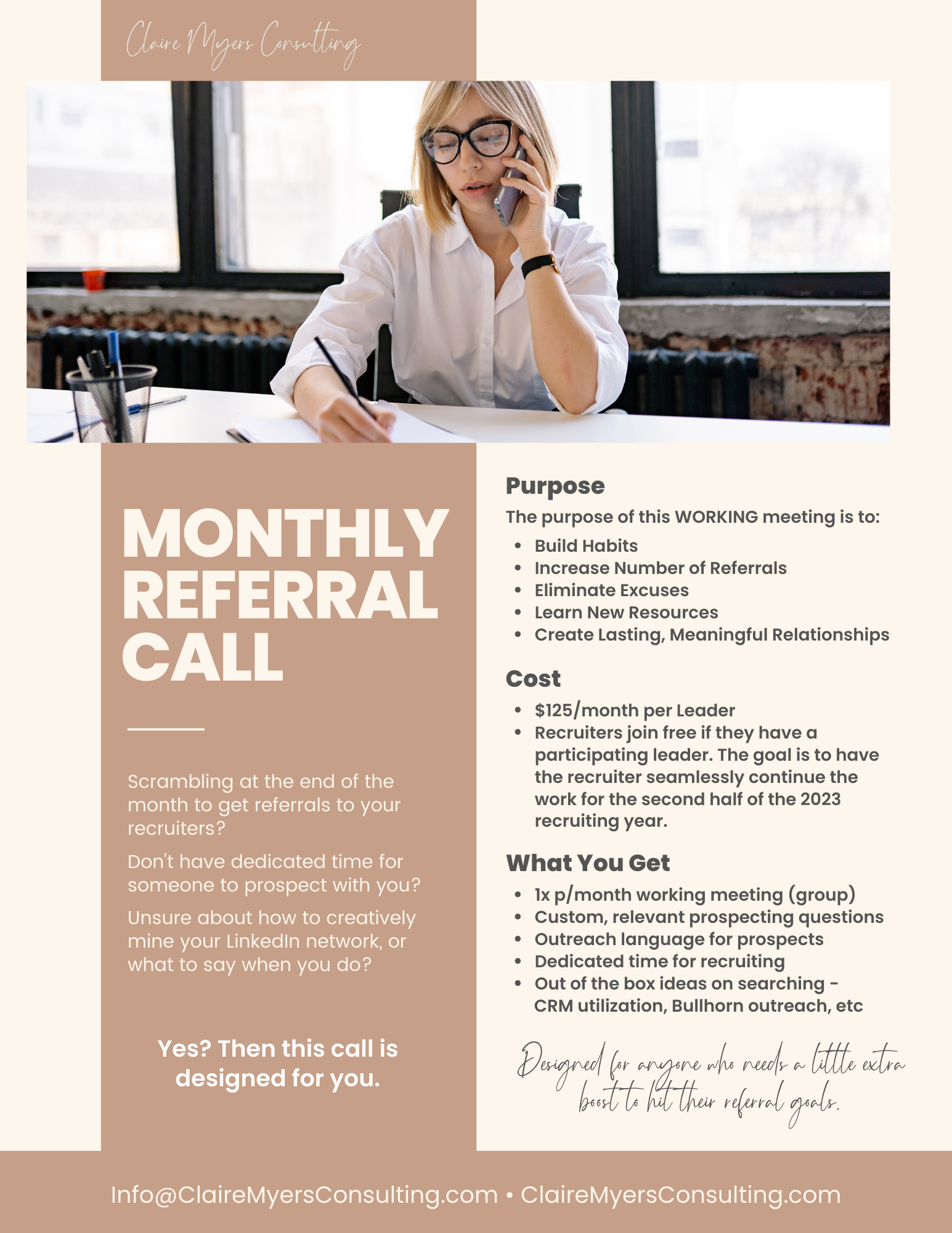 Recruiting Leaders | Monthly Referral Call