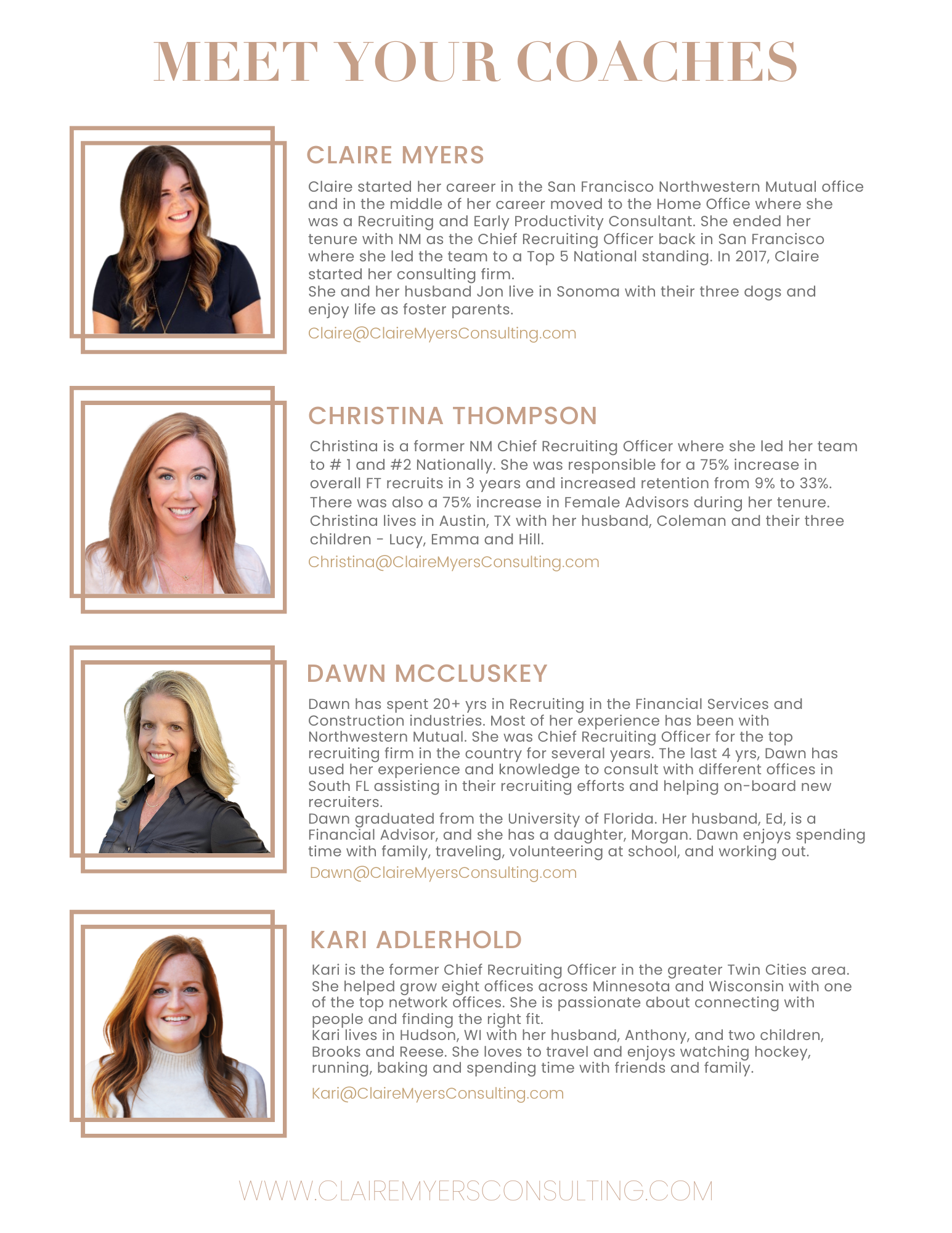 Meet Your Coaches — Claire Myers Consulting