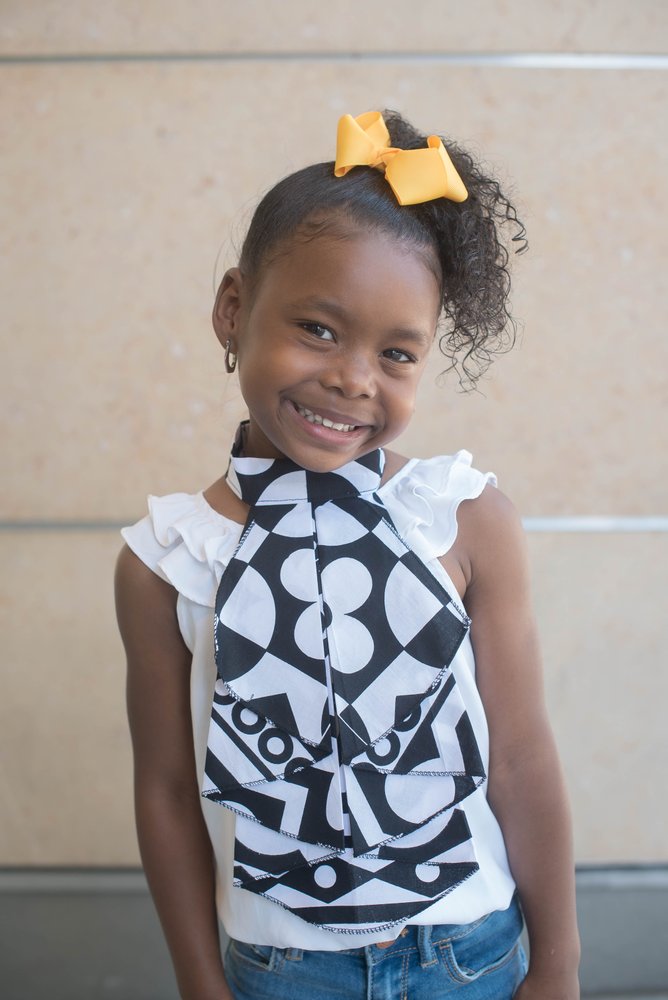 BLACK AND WHITE ANKARA PRINT ASCOT