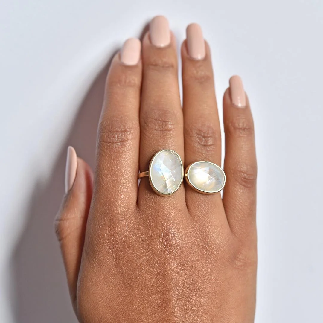 Rainbow Moonstone Ring