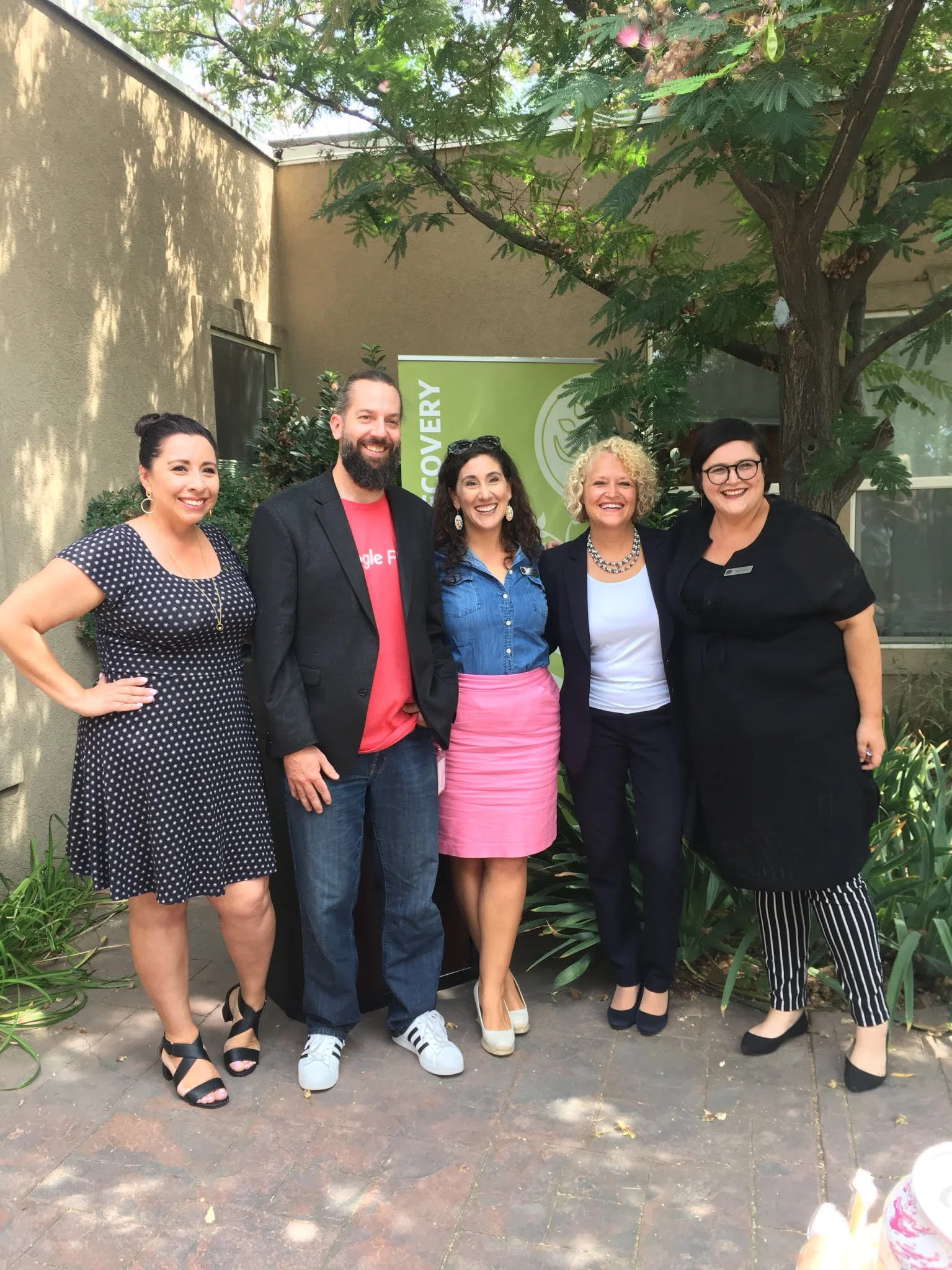 Left to Right: State Representative Angela Romero, Jacob Brace (Community Impact Manager, Google Fiber), Shireen Ghorbani (Board Chair, Rape Recovery Center), Salt Lake City Mayor Jackie Biskupski, and Mara Haight (Executive Director, Rape Recovery Center). 