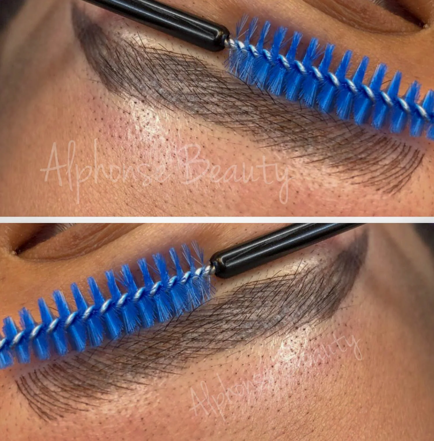 Close up picture of eyebrow microblading results at Alphonse Beauty