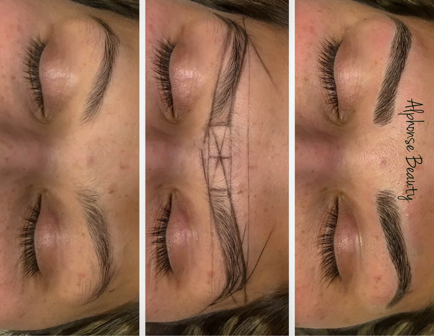 Eyebrow Microblading mapping and post procedure results