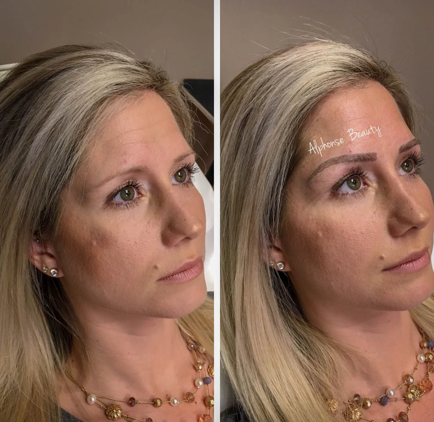 Eyebrow Microblading results on blonde client in Michigan