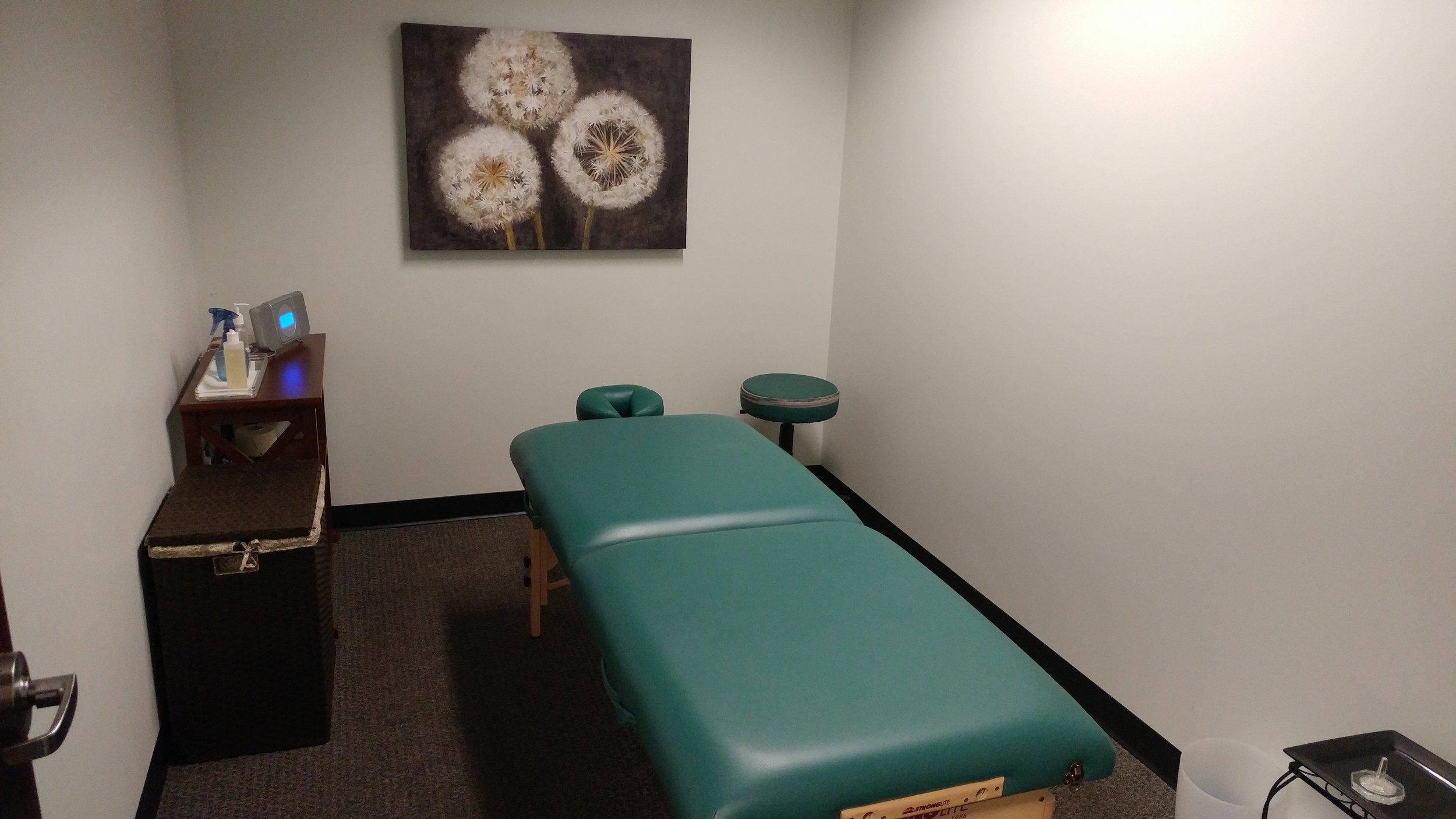One of our multiple treatment rooms for Massage Appointments