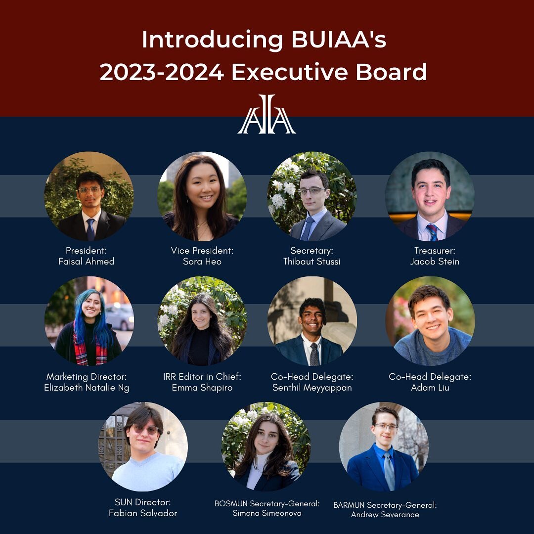 Congratulations to newly elected BUIAA Executive board who will be serving the academic year of 2023-2024! The upcoming team is excited to work with and connect with all BUIAA members ✨