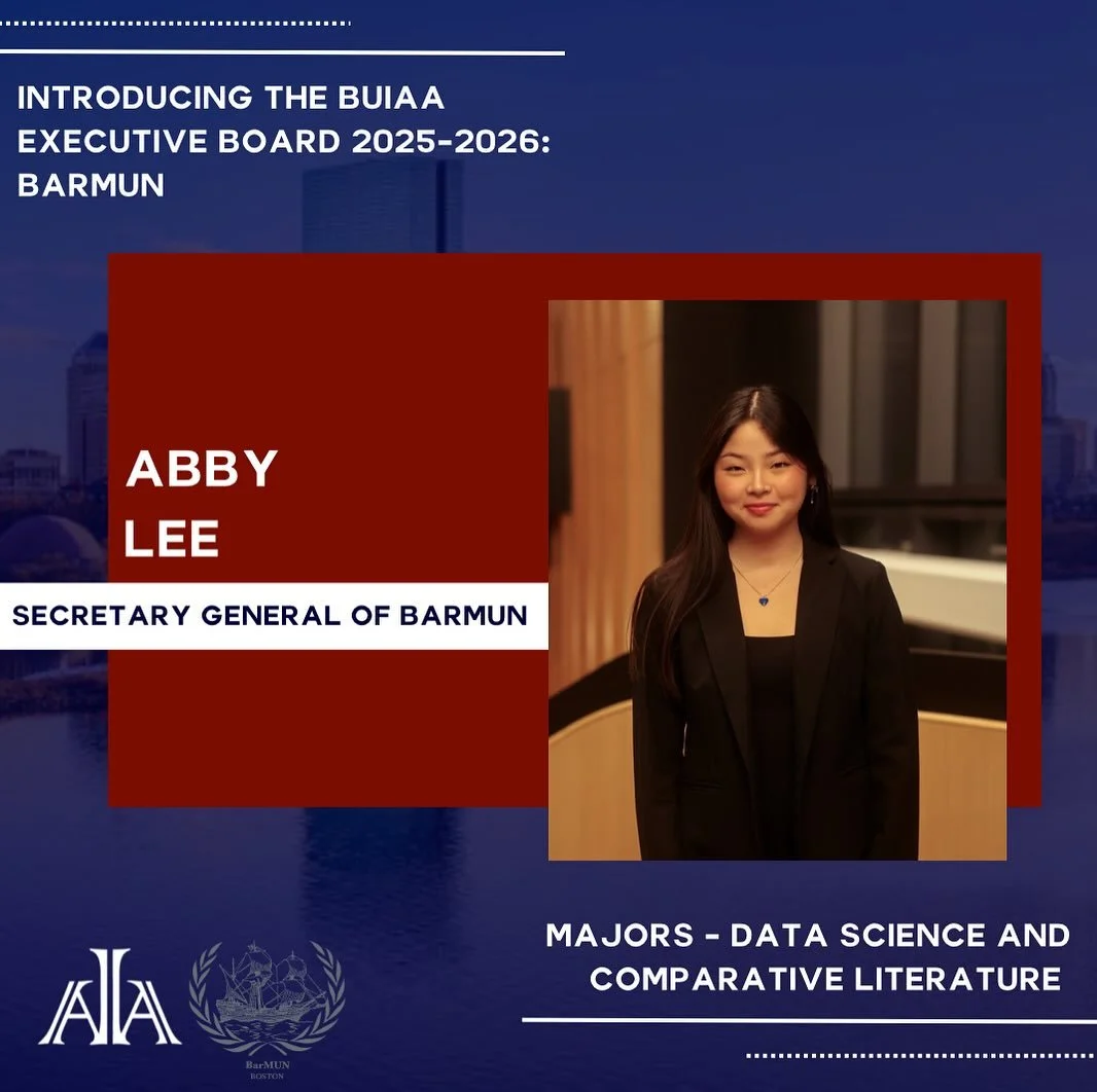 Abby (she/her) is a third-year in the Kilachand Honors College pursuing a B.S. in Data Science and a B.A. in Comparative Literature with a focus on Hispanic texts. She is originally from Providence, RI, and first got involved in Model U.N. in the sop