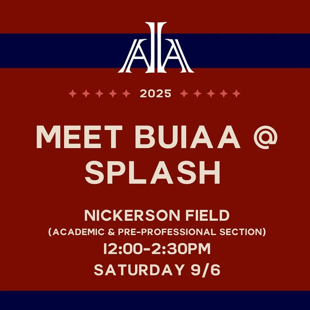 Come meet BUIAA at splash today! Can&rsquo;t wait to see you all there!