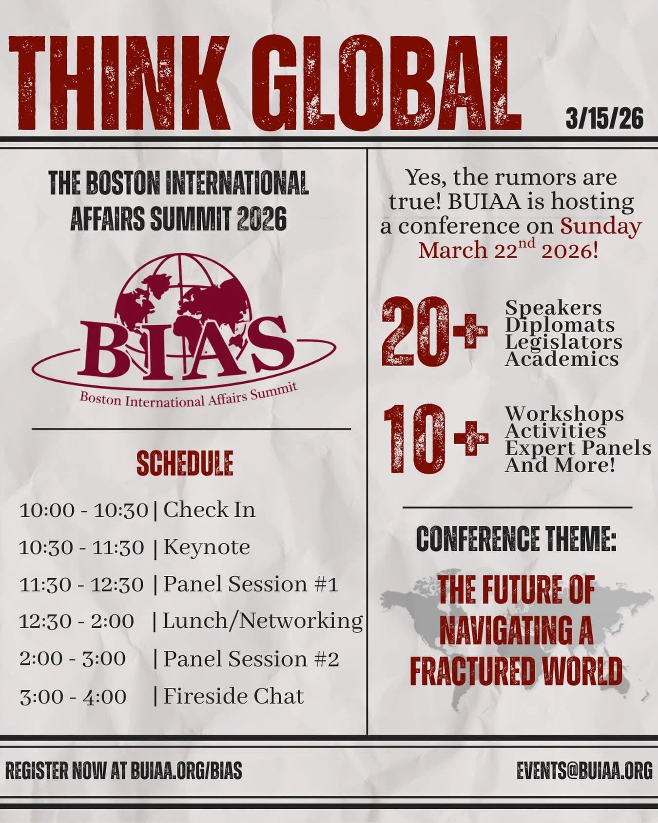 🌐 T H I N K - G L O B A L 🌐 Registrations are now open 📣 Secure your spot at buiaa.org/bias 🚨