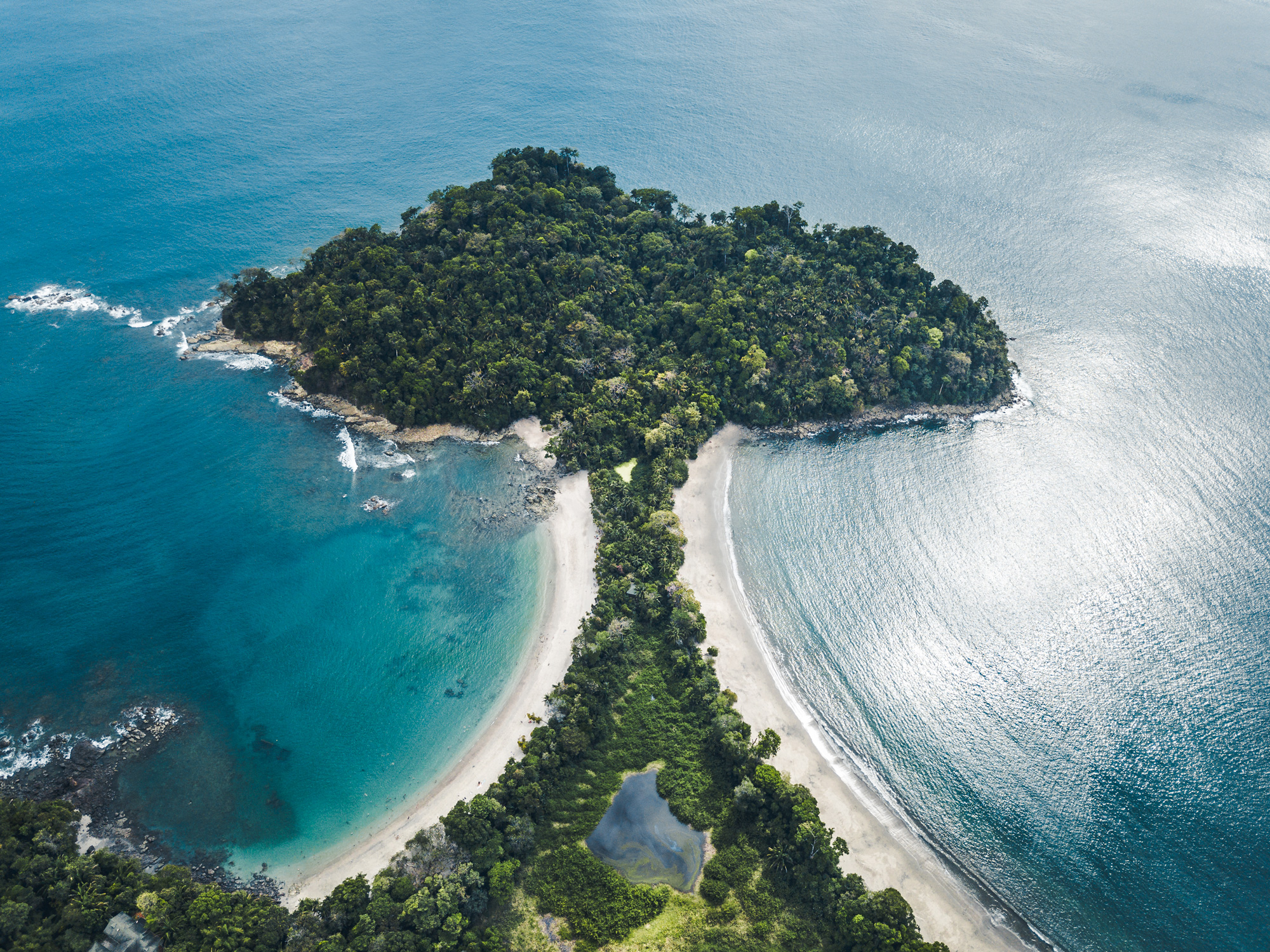 With its unique shape, Playa Manuel Antonio is an incredible sight from above.