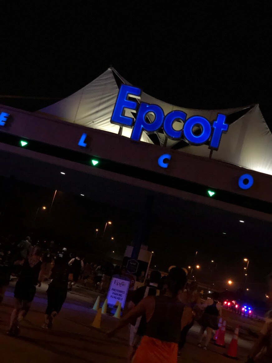 3. Running into Epcot for the first time of the race