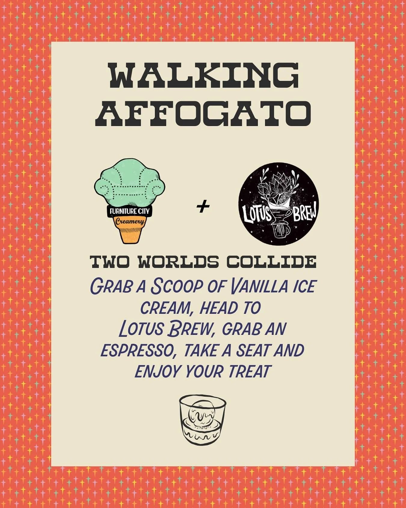 Grab a scoop with us and transform it into an affogato @lotusbrewcoffeedrybar . Enjoy it in their welcoming indoor space ❤️💜❤️
