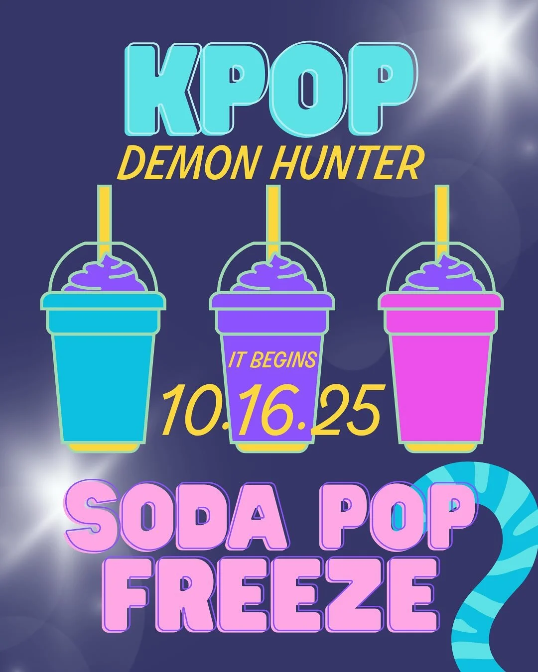 Thursday the fun begins 👀
KPop Demon Hunter Soda Pop Freezes are coming! This season&rsquo;s soon-to-be favorite &mdash; whipped up with everyone&rsquo;s favorite @faygo flavors (COTTON CANDY, GRAPE, RED POP), bursts of NERDS, topped with whipped cr