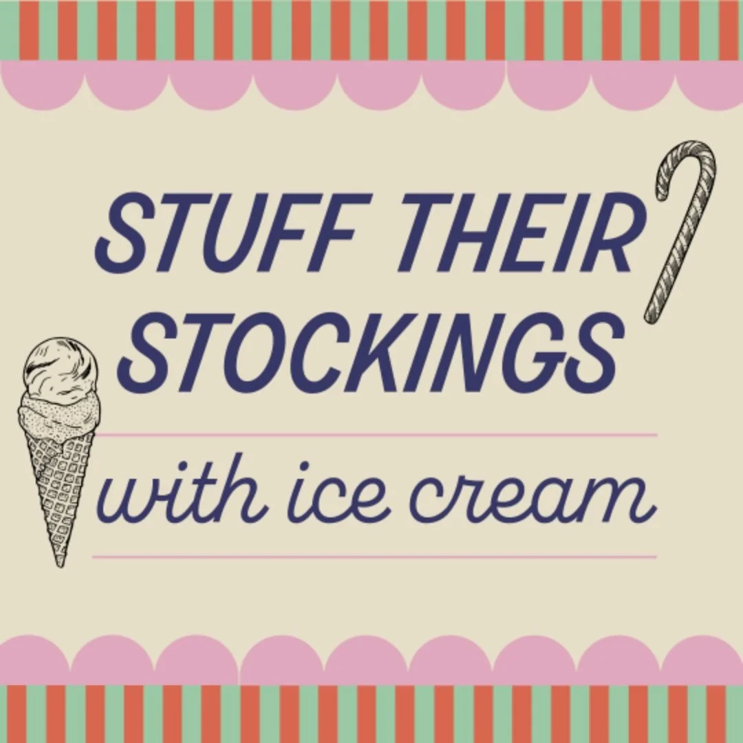 Black Friday but make it sweet. 🍦✨
Stop in for a little treat for yourself, maybe a whipped S&rsquo;mores coffee and get your hands on a few stocking stuffers early.
Our favorite stocking stuffers are the ones you can eat &mdash; pints cards, cone c