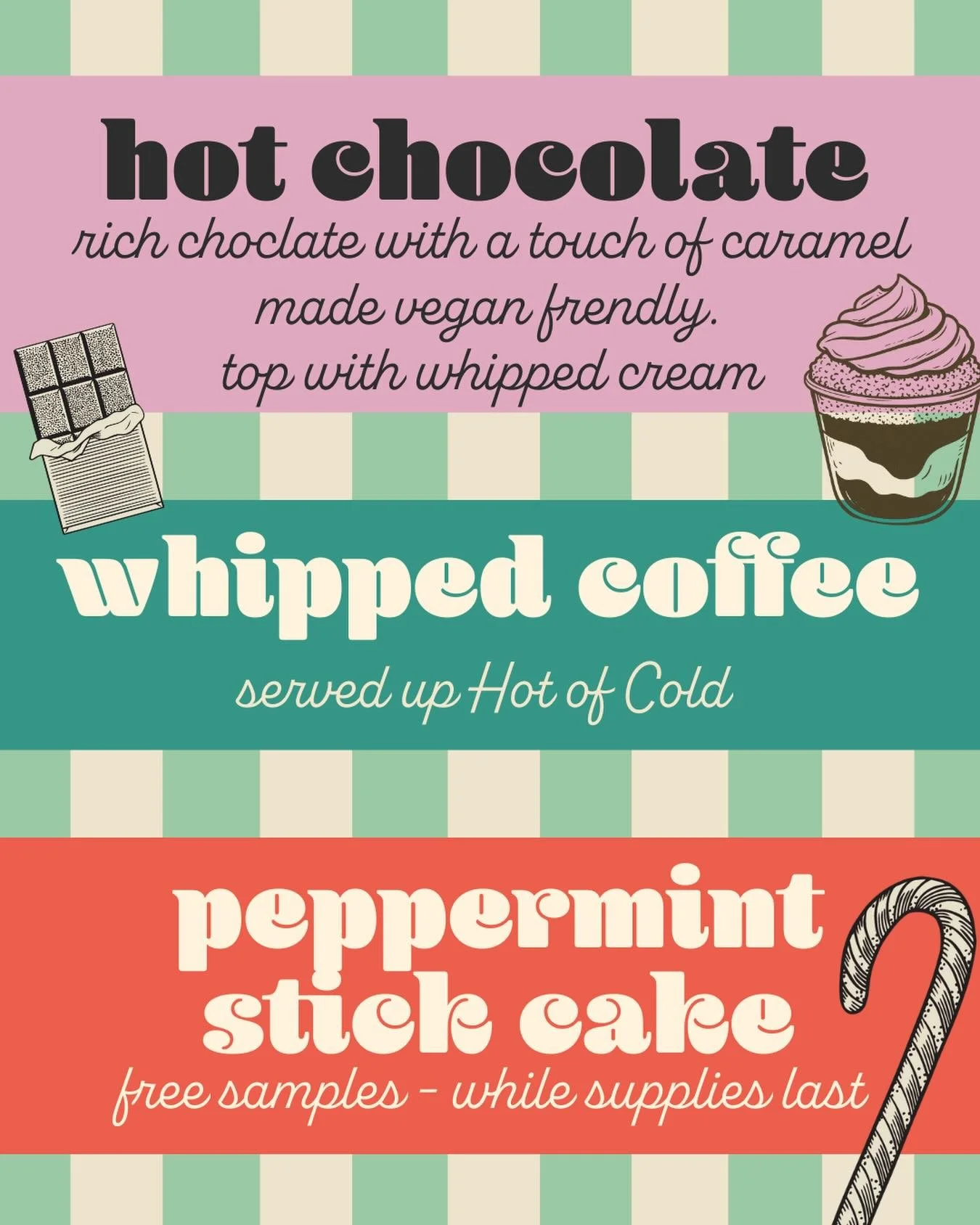 Stop by and see us during @uptowngr annual Shop Hop tonight, 3 - 9 pm. We will have samples of our Peppermint Stick ice cream Cakes, while supplies last. Grab a hot chocolate or whipped coffee to refuel, grab a sample and have a merry night.