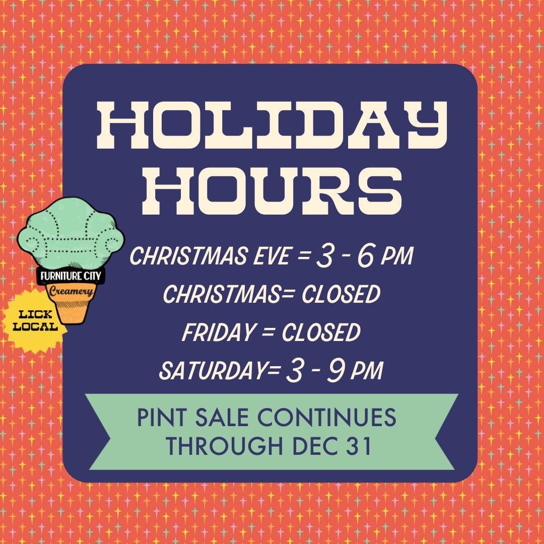 Holiday hours ❤️🎄❤️