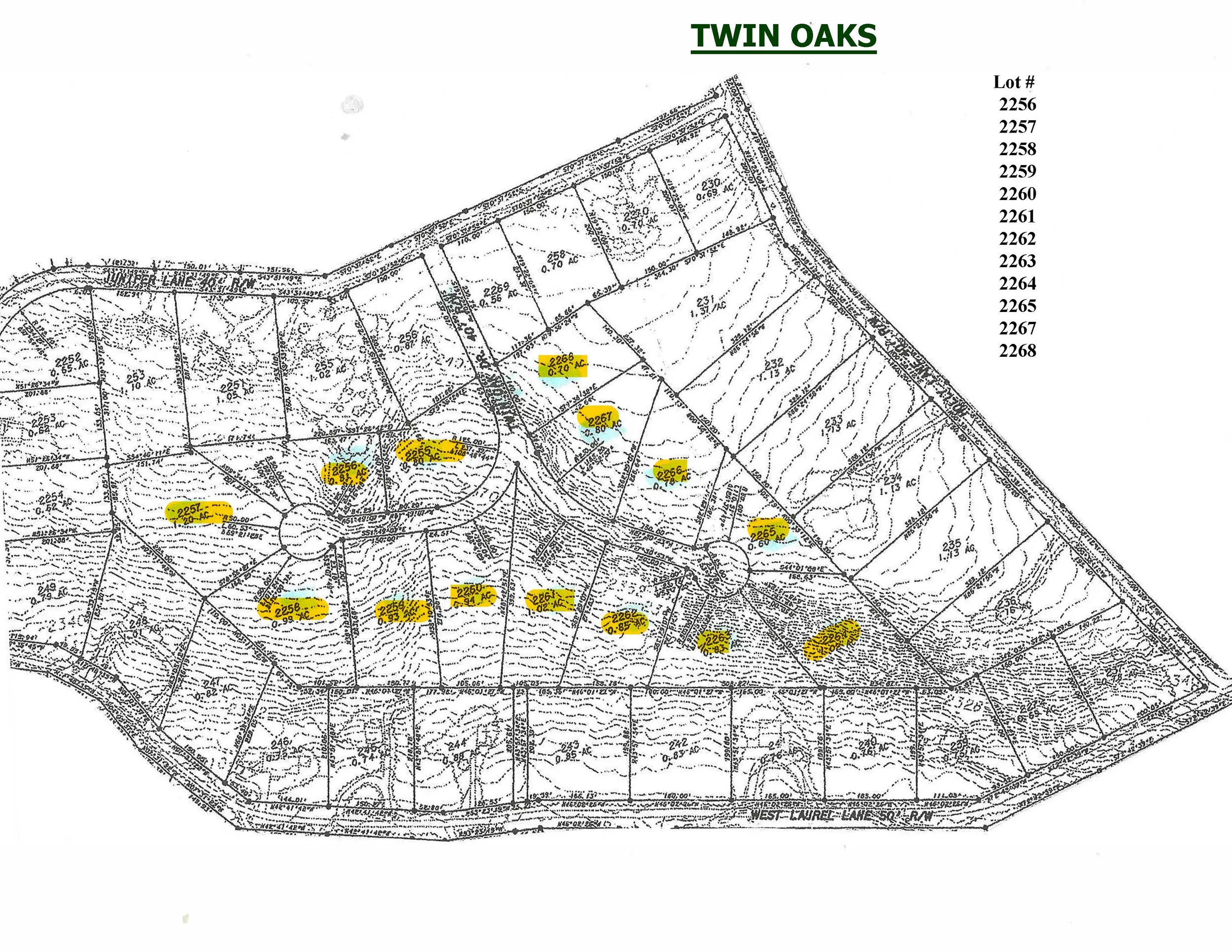 New Twin Oaks 14 Building Lots — King's Mountain Resort, Inc.