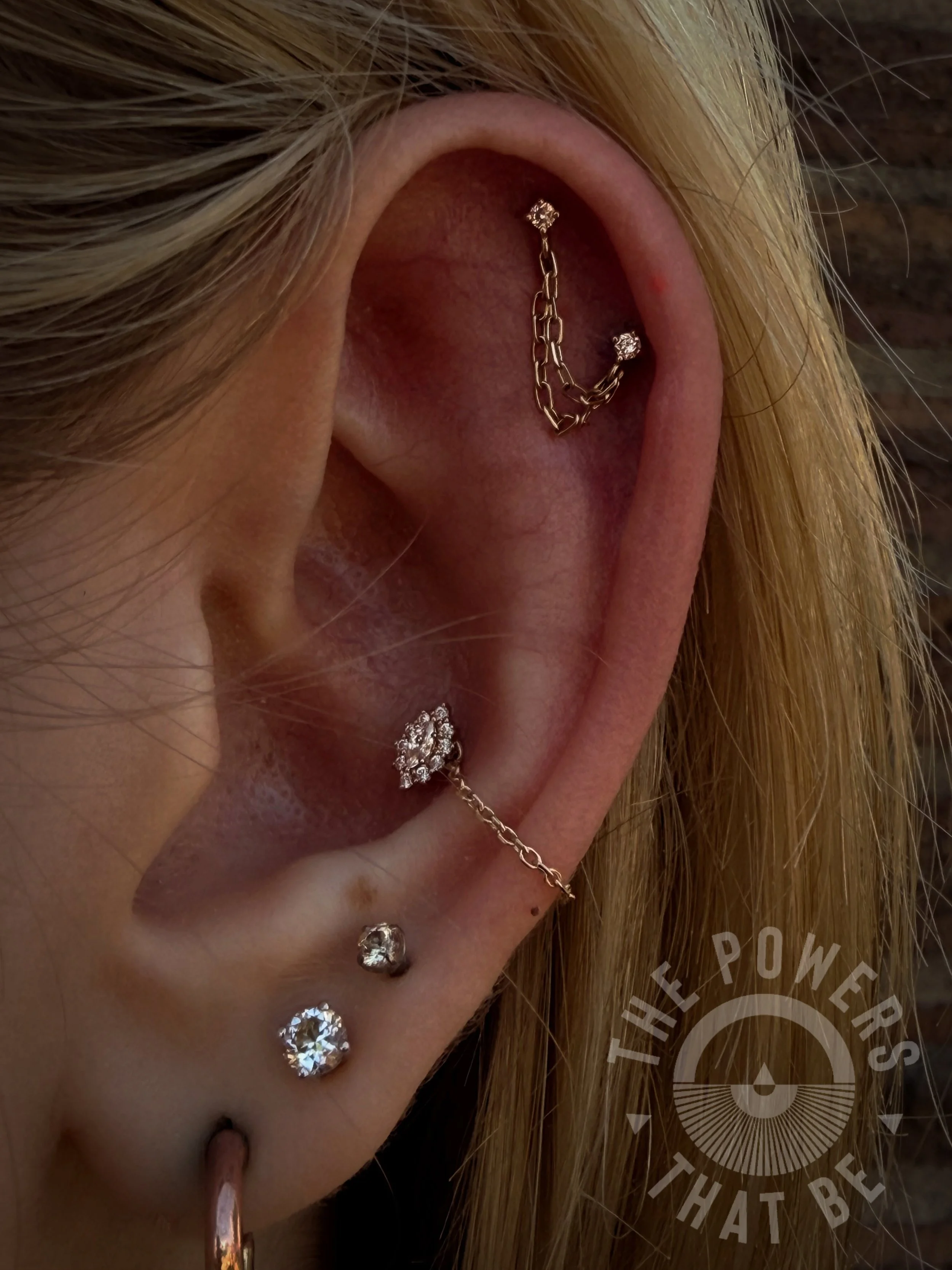 A few new additions for a total makeover✨

@kellansmithworks and @the.shop.mami worked their magic to add some more sparkle and movement to this client&rsquo;s set up👏🏽

With the addition of two helix piercings styled with the Duality from @emberbo