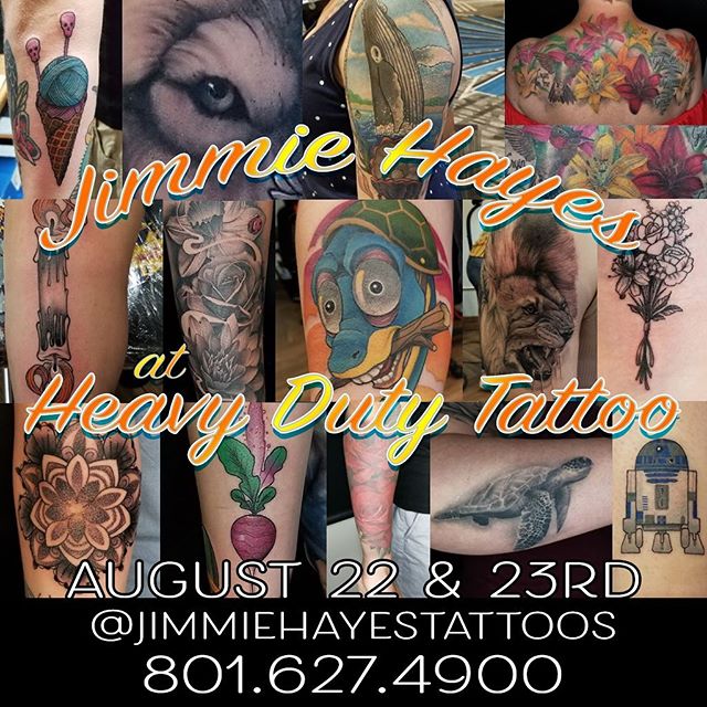 Our good friend @jimmiehayestattoos will be at the shop this week.  Don&rsquo;t miss your chance!