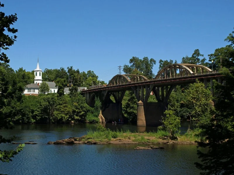 Bibb Graves Bridge and First Presbyterian Church in Wetumpka, AL Photo credits to Matt Futral