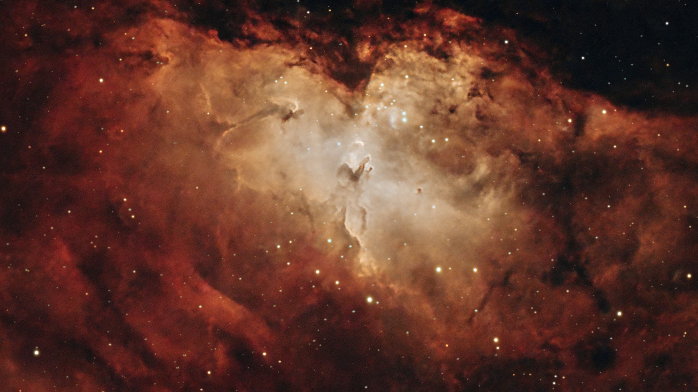 The 'Pillars of Creation' in the Eagle Nebula