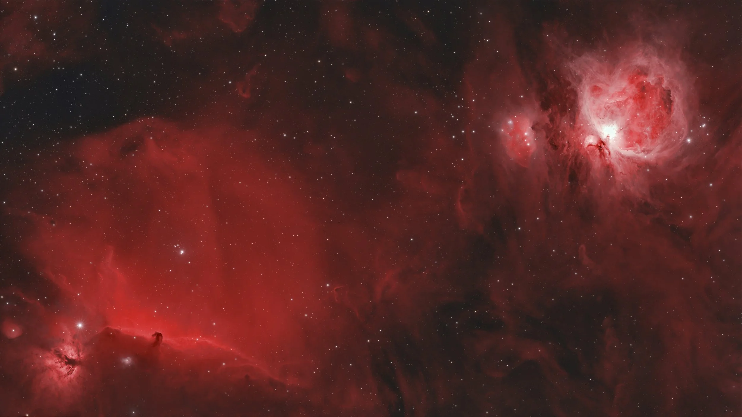 The Great Orion Nebula + Horsehead Nebula + Flame Nebula