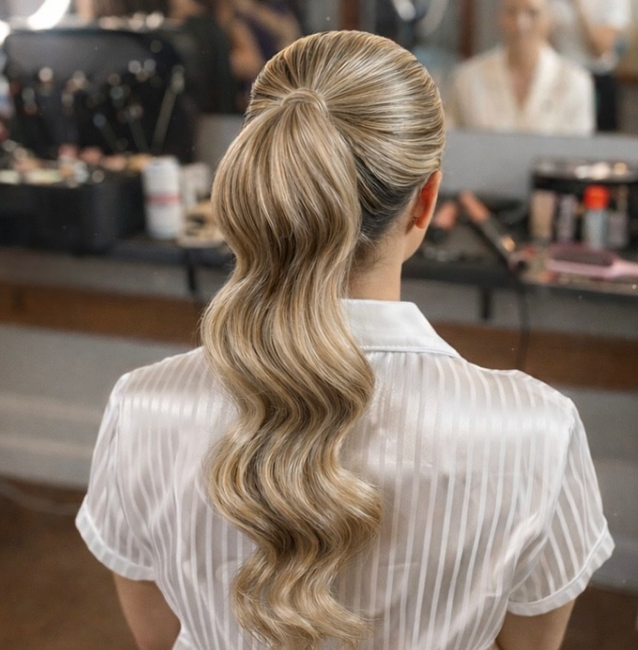 Bridal pony by principal stylist, Mercedes 🫶🏼 Using 20&rdquo; clip-in extensions ✨ 
.
.
.
#bridalhair #bridalponytail #bridalhairstyle #bridalhairinspo #weddinghair #weddinghairstyle #bridehair #modernbride #elegantbride #bridalglam #luxurybridalha
