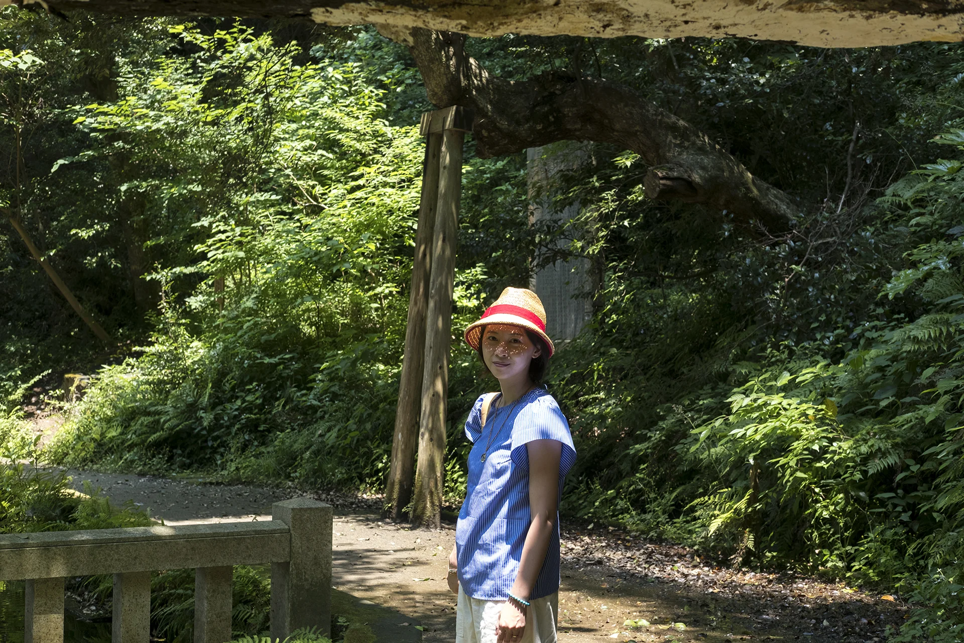 My wife at the trails of Kashima Shrine, Ibaraki, Japan