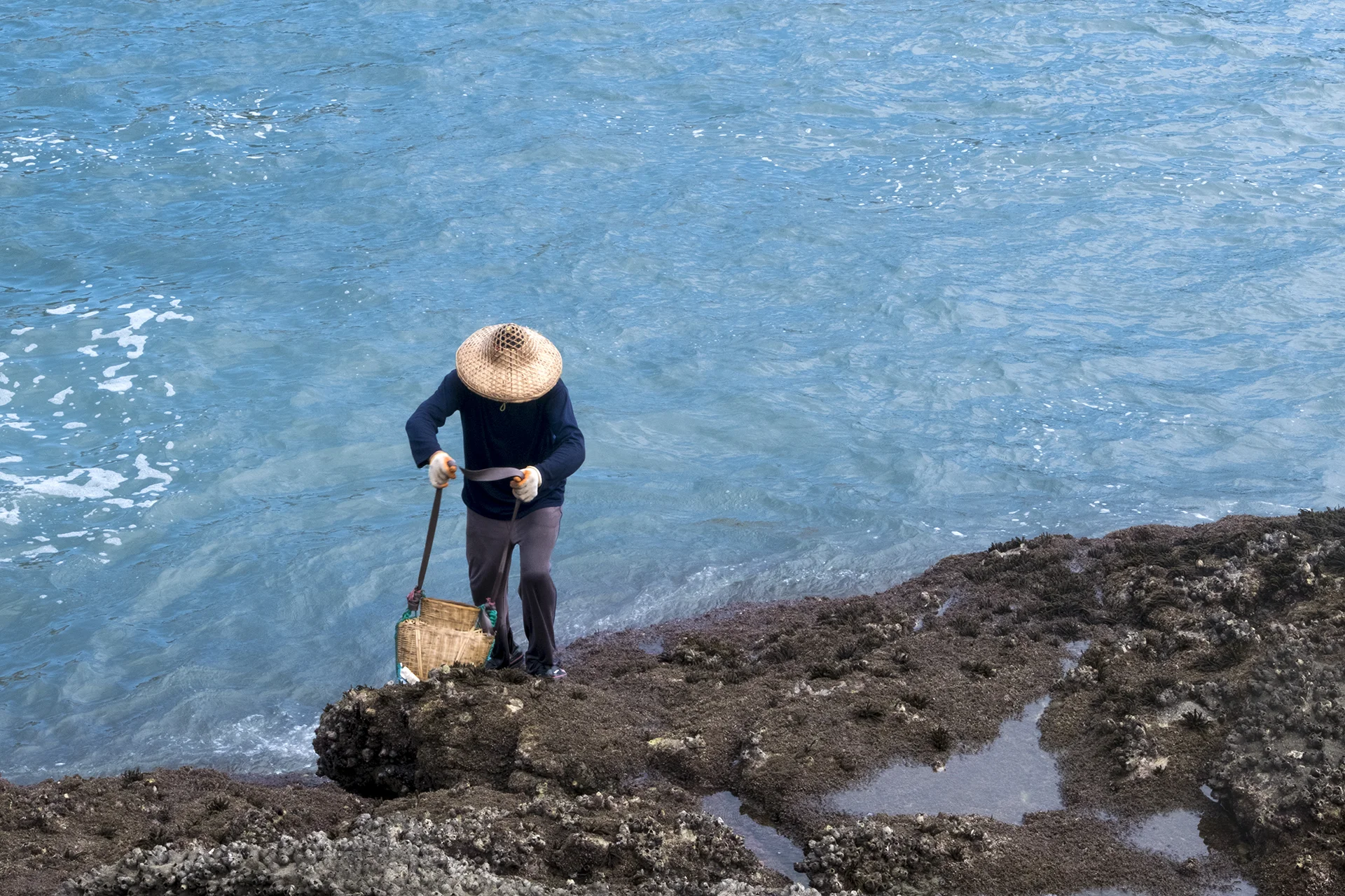 Fishman in an uninhabited island, Matsu, Taiwan