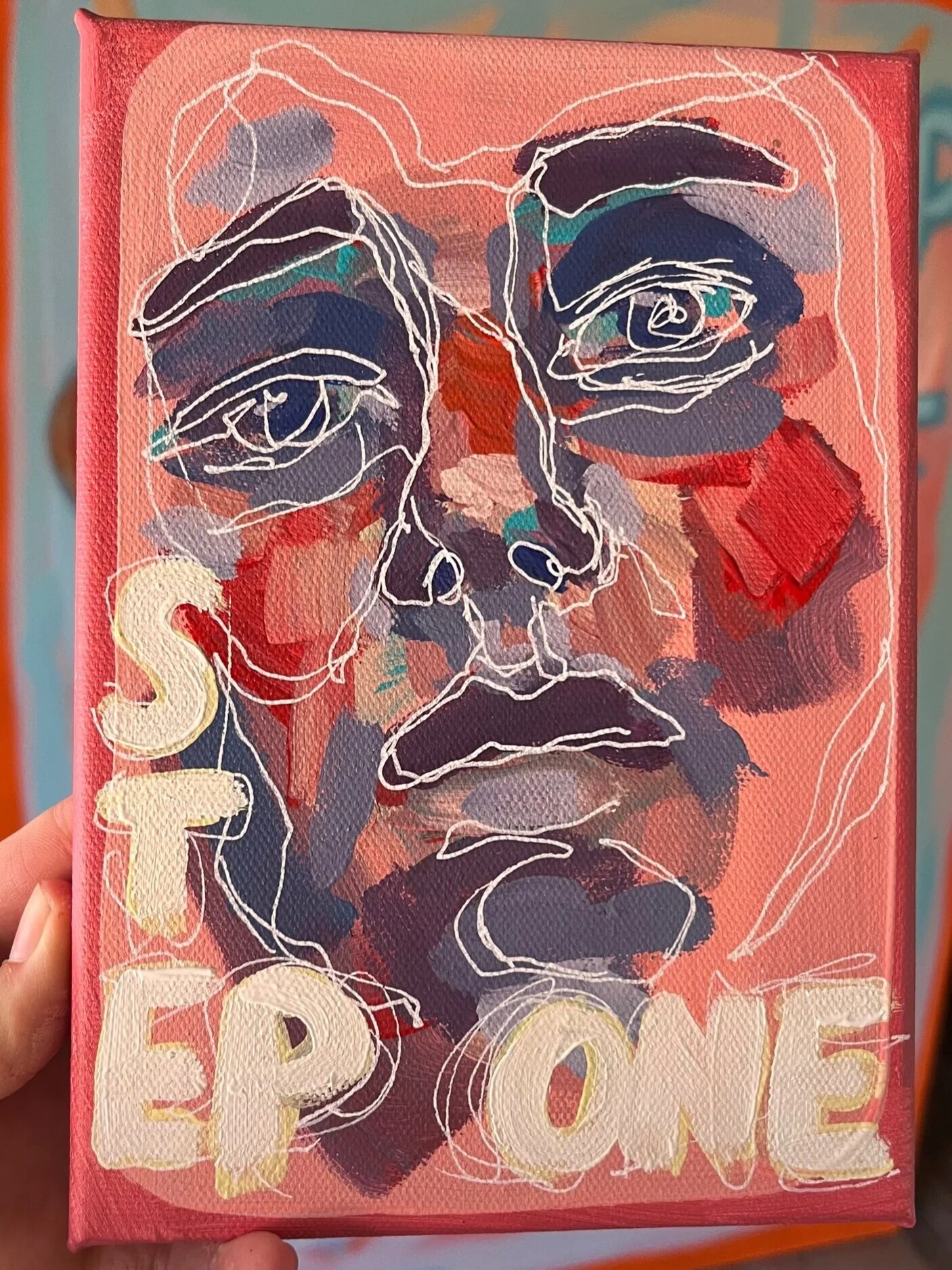 'Step One' is painting 1/100 of the series FYP, it's an original painting by Ryen Huntley | Contemporary Artist