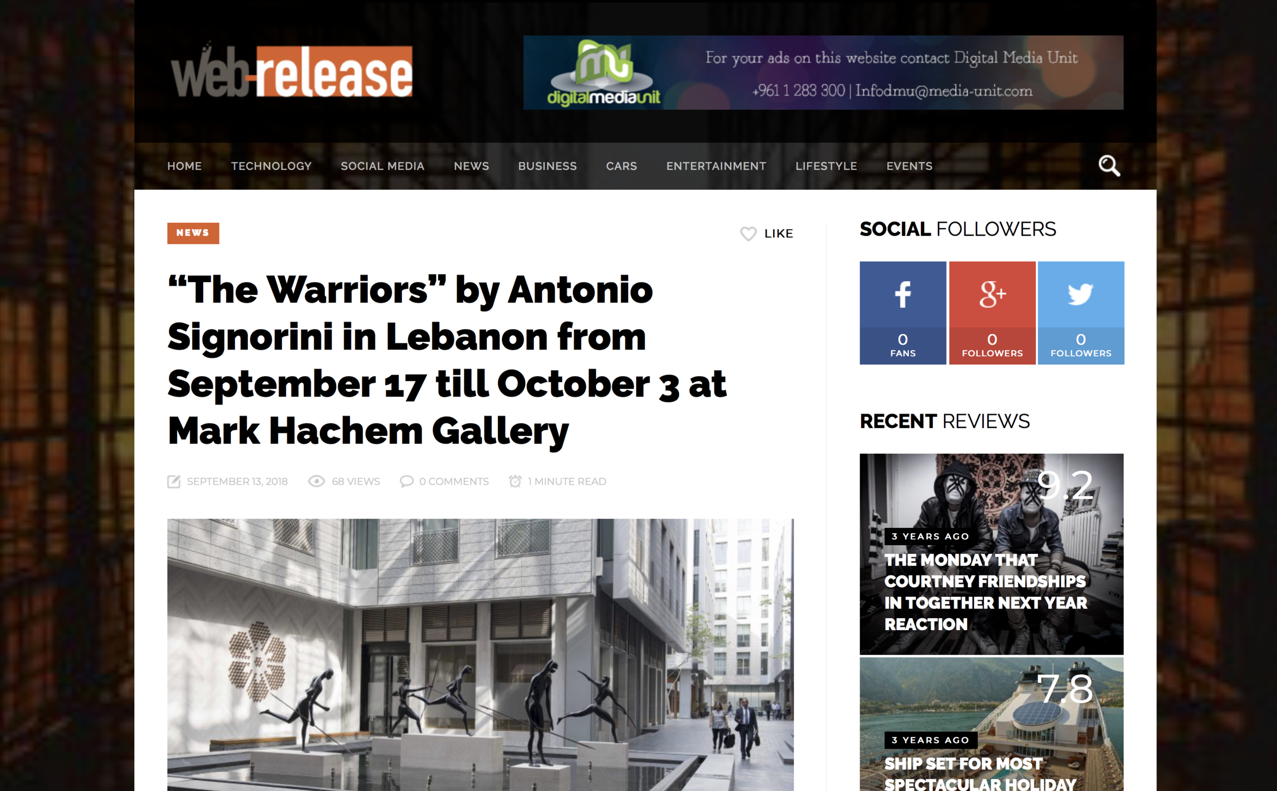 Web-release | “The Warriors” by Antonio Signorini in Lebanon from September 17 till October 3 at Mark Hachem Gallery