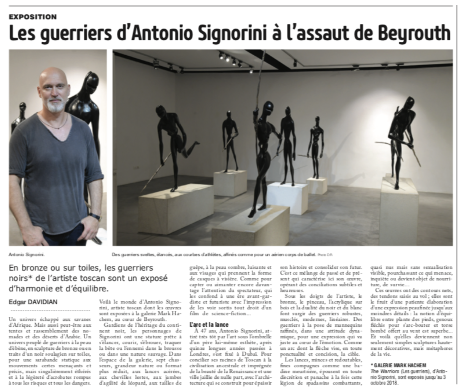 L'ORIENT LE JOUR | Les Guerriers d'Antonio Signorini