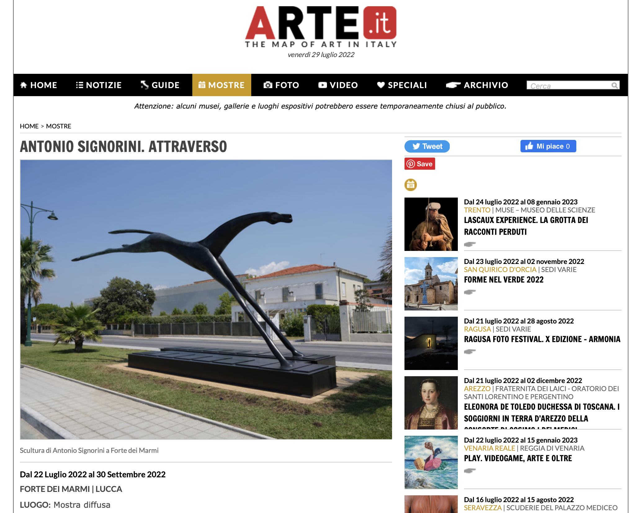 ANTONIO SIGNORINI. ATTRAVERSO