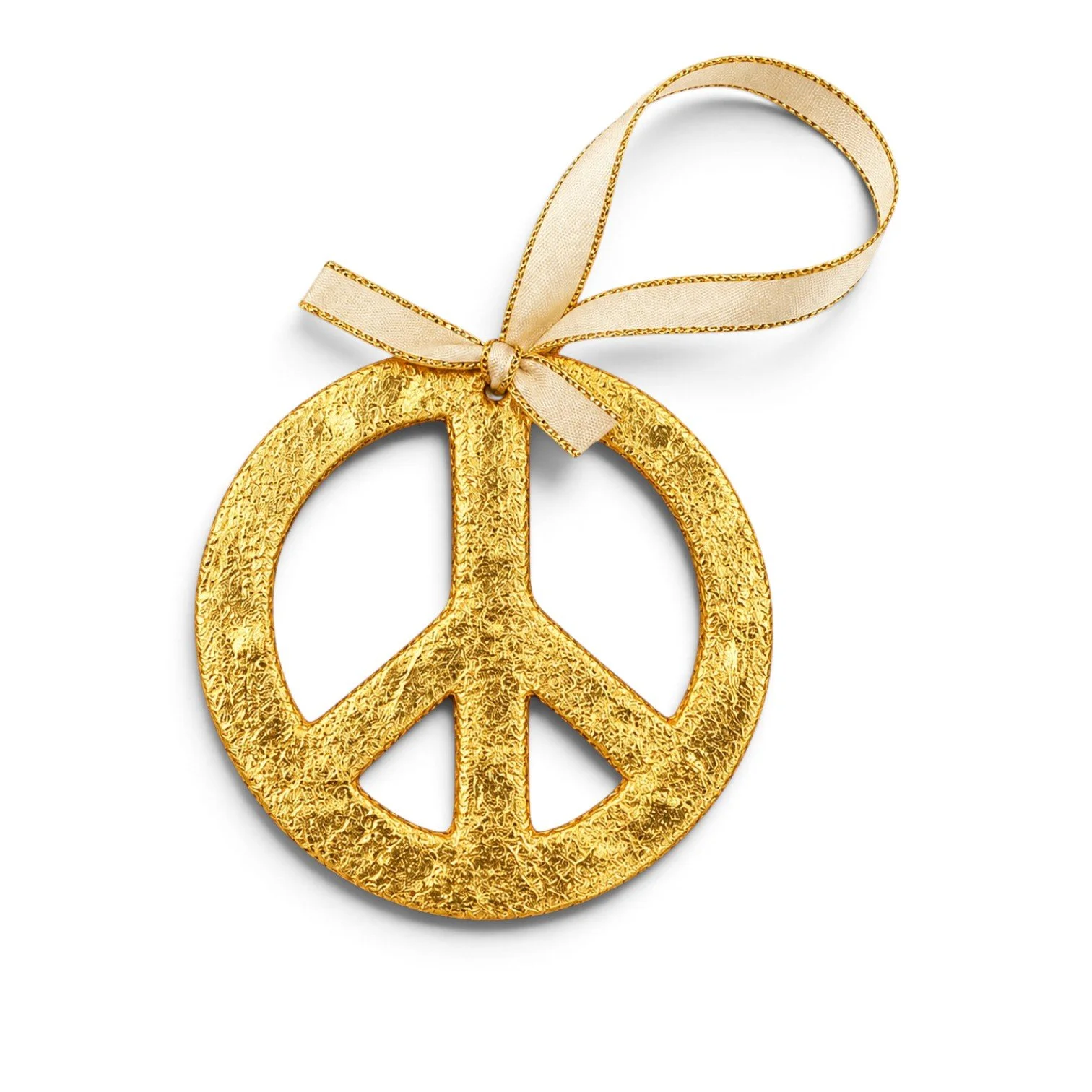 Peace Sign Gilded Medallion