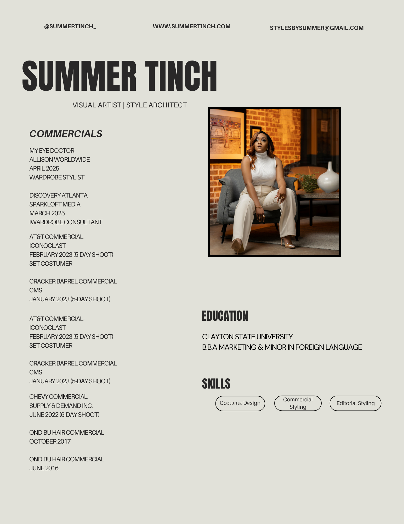 Commercial Stylist or Wardrobe Stylist