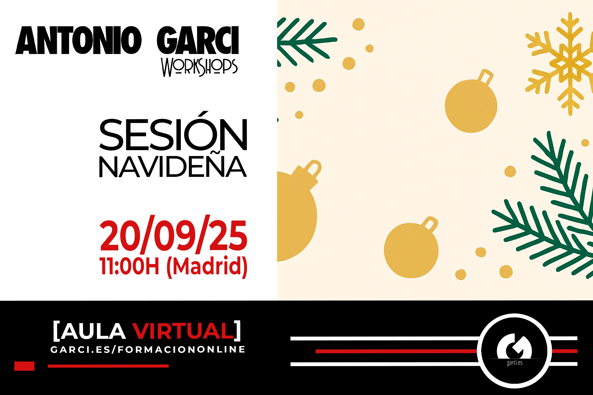 Taller online Aula Virtual SEPTIEMBRE - SESIÓN NAVIDEÑA