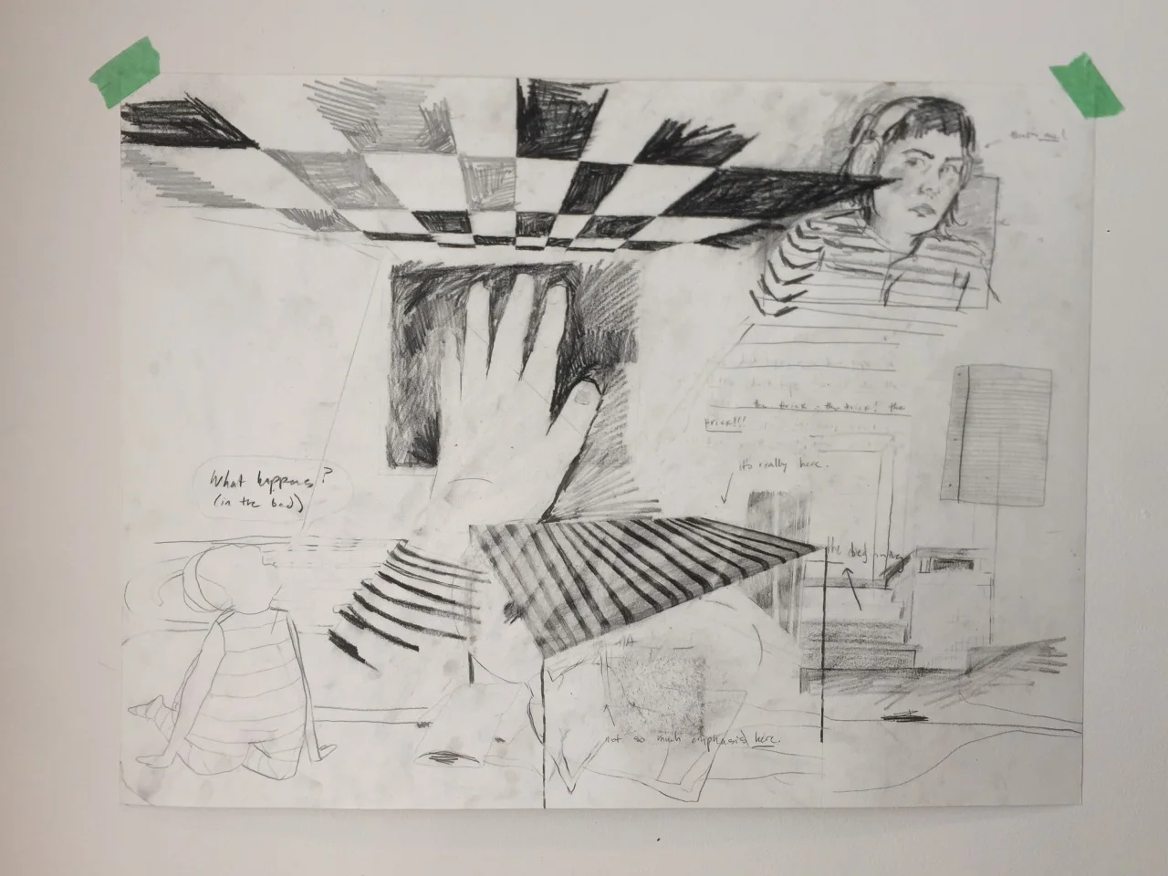 Untitled graphite on watercolor paper (Summer, 2016)
