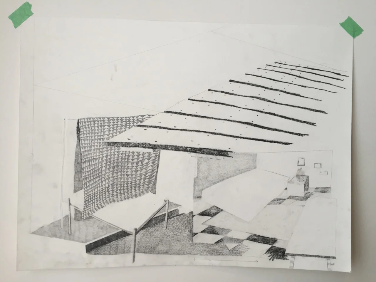 Untitled graphite on watercolor paper (Summer, 2016)