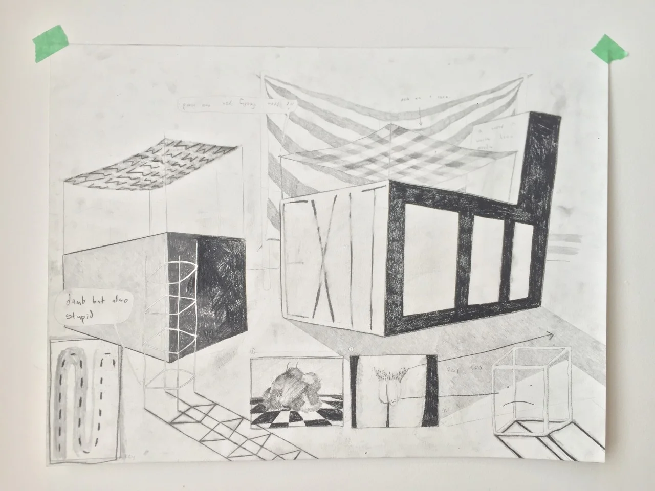 Untitled graphite on watercolor paper (Summer, 2016)