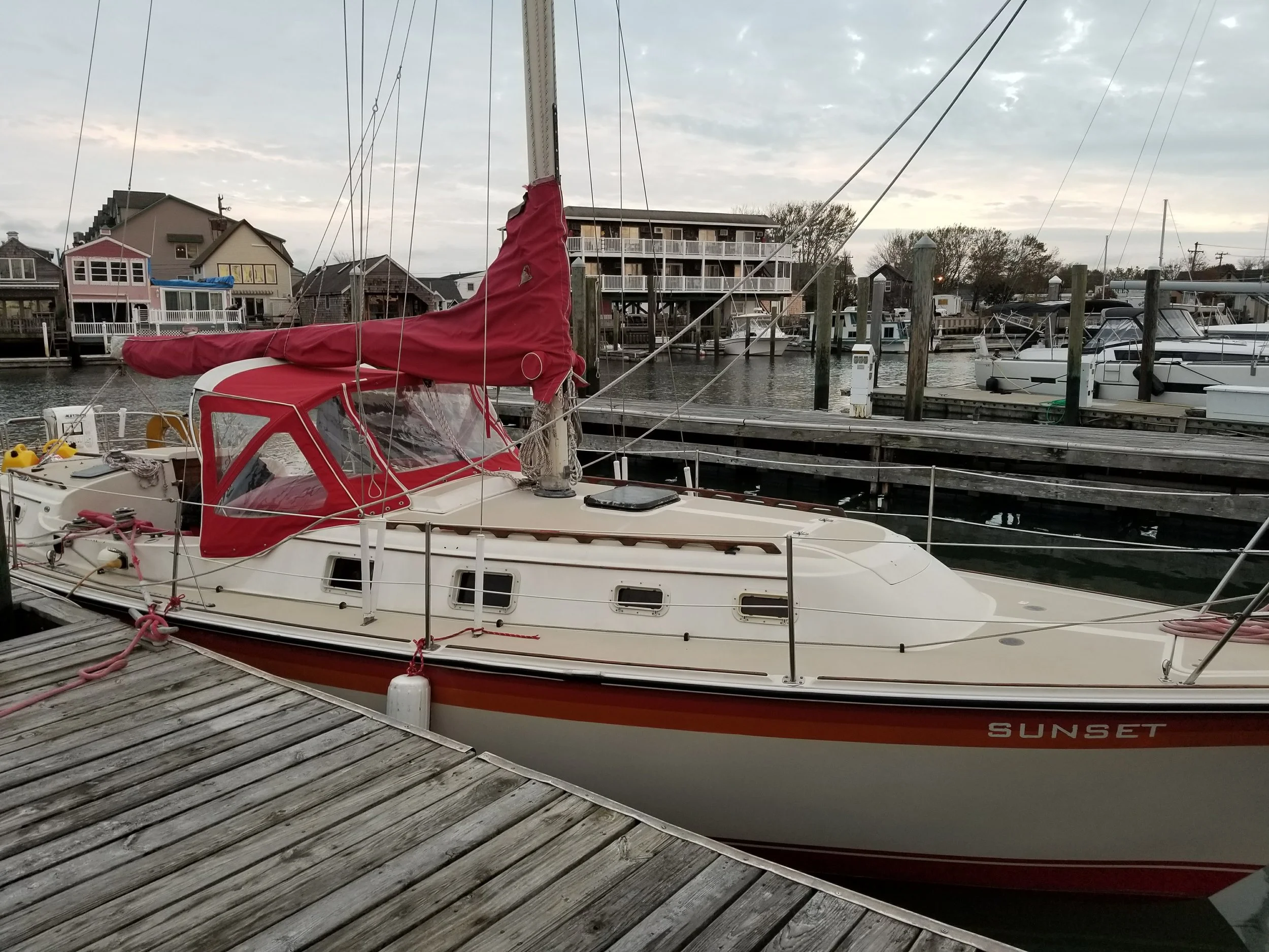 Sunset at South Jersey Marina in Cape May, NJ after making the 26 hour trek from Patchogue.