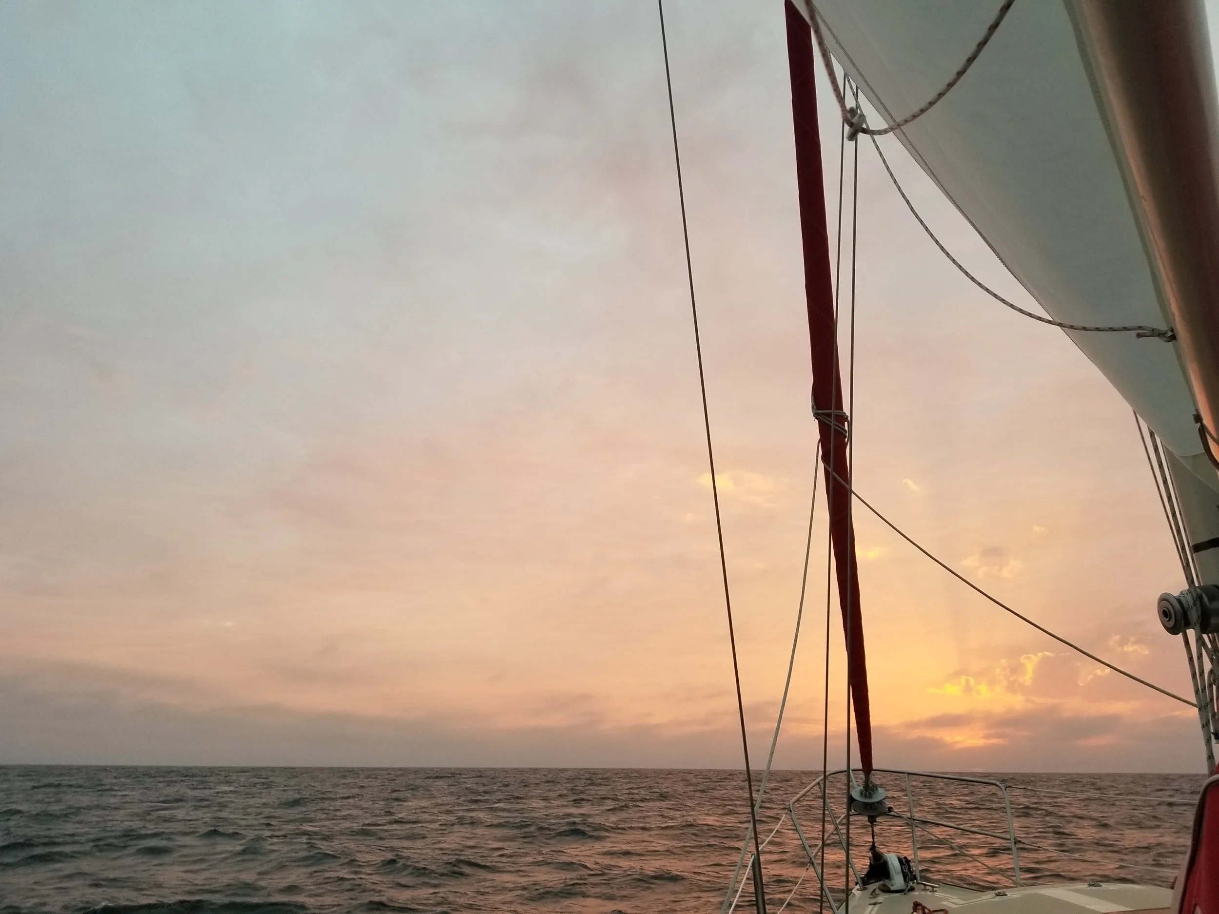 Sunset at sea enroute to Charleston.