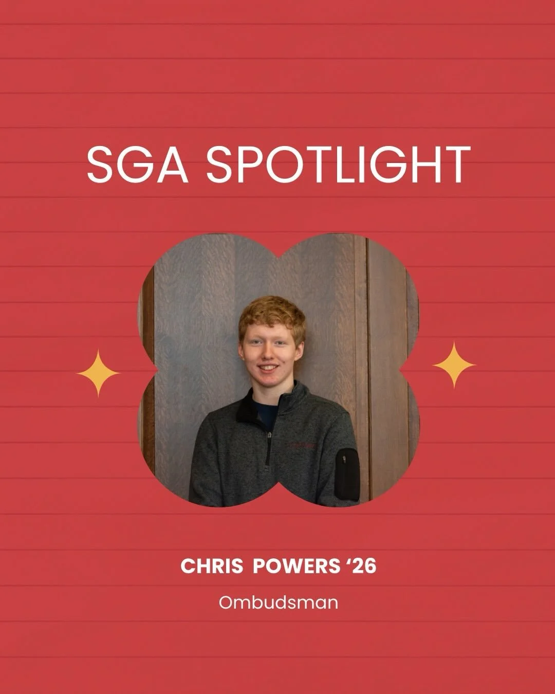 🚨🚨🚨SGA Spotlight!! Chris Powers is our second this week. He is our Ombudsman. Swipe to read more about Chris!